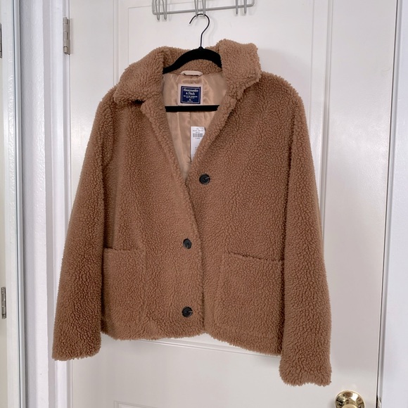 Abercrombie & Fitch Women’s Caramel Teddy Jacket | Size XL - Picture 1 of 6